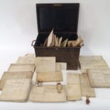 Various indentures, in a tin box