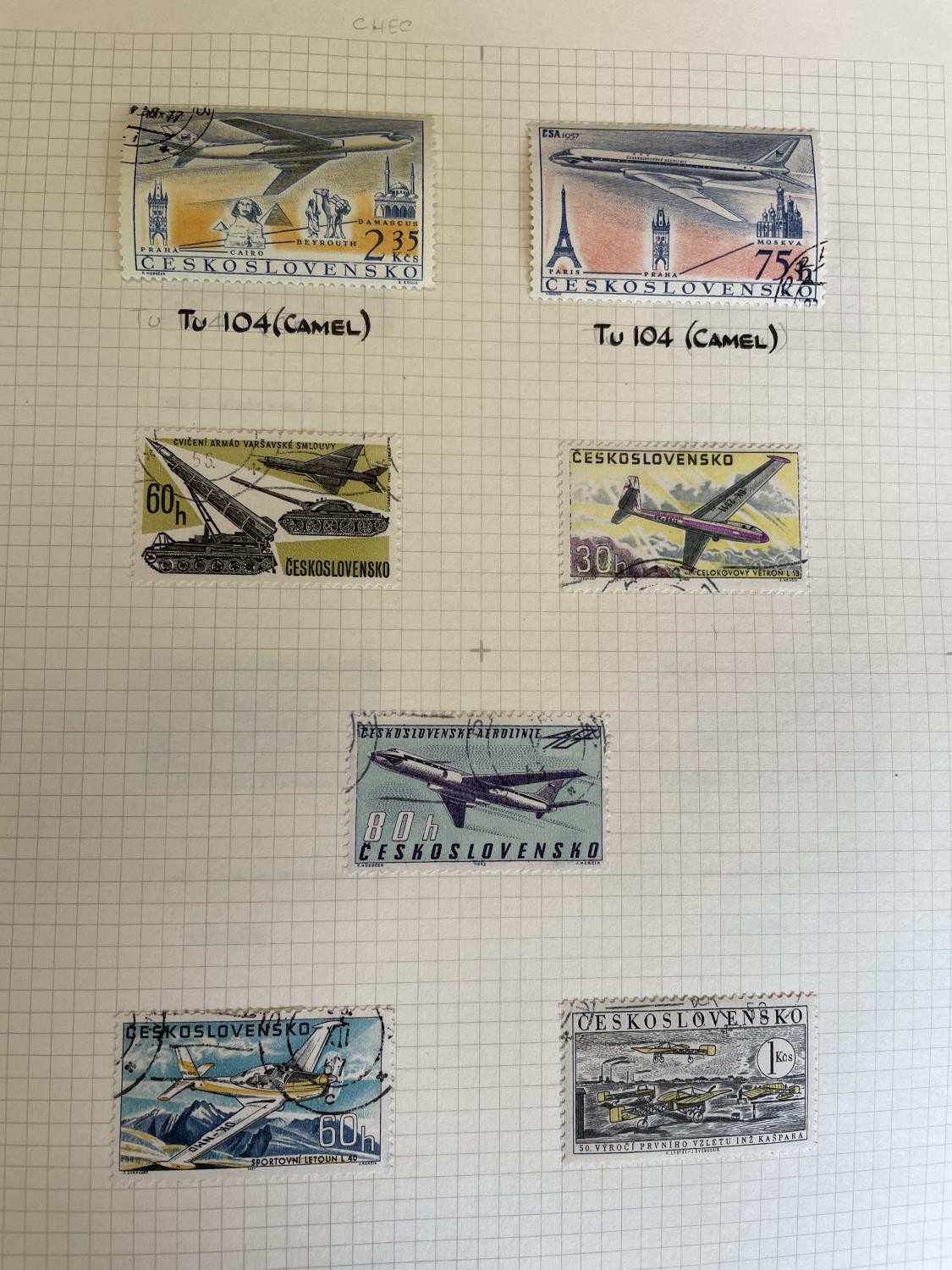 An aviation thematic group of stamps and a small group of covers