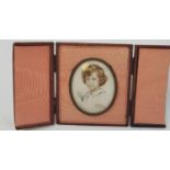 ***Withdrawn***An early 20th century portrait miniature, of Mary Ayton Jungius, 7 x 5 cm, in leather