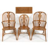 A set of eight Stewart Linford Yew & burr elm Windsor style dining chairs, signed on the back (6+
