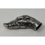 A silver boar head cane handle modern