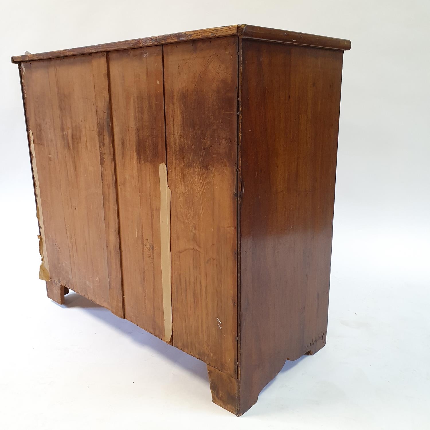 A 19th century mahogany bow front chest, having two short and three long drawers, 100 cm wide - Image 3 of 3