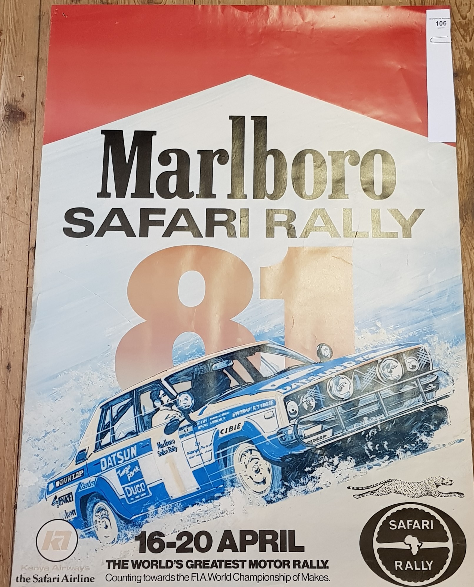 A 1981 Safari Rally poster, probably the only one in the UK. It was sent from Kenya to Frank Manning
