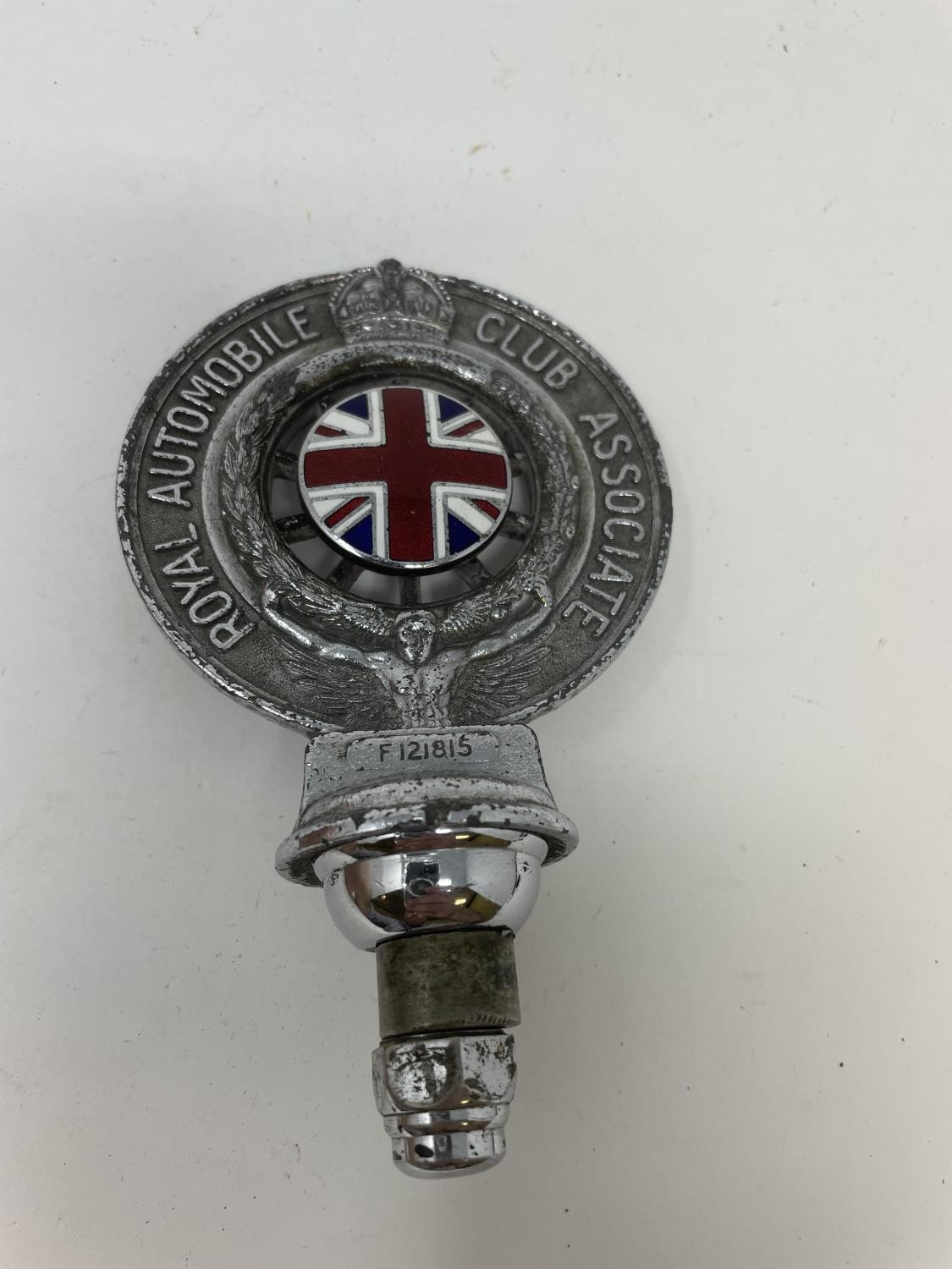 A RAC Associate car badge, another similar, two AA badges and an English XX Club badge (5) - Image 12 of 13