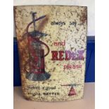 A Redex forecourt sign, some surface rust and loss, 63.5 x 44.5 cm high, and a Redex service