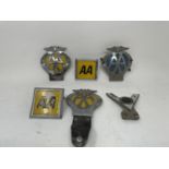 Assorted AA, RAC, other badges and mascot type items (qty)
