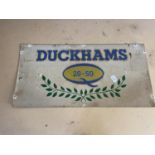 A Duckhams 20-50 forecourt sign, 30 x 61 cm and a Michelin roadmap forecourt sign 88 x 62 cm (2)