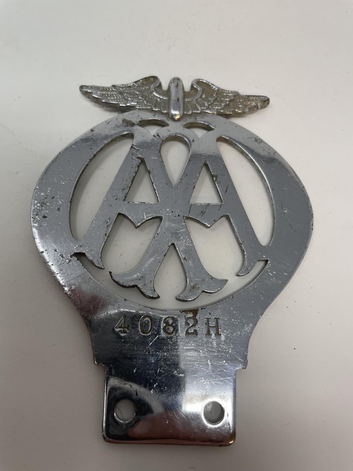 A RAC Associate car badge, another similar, two AA badges and an English XX Club badge (5) - Image 4 of 13
