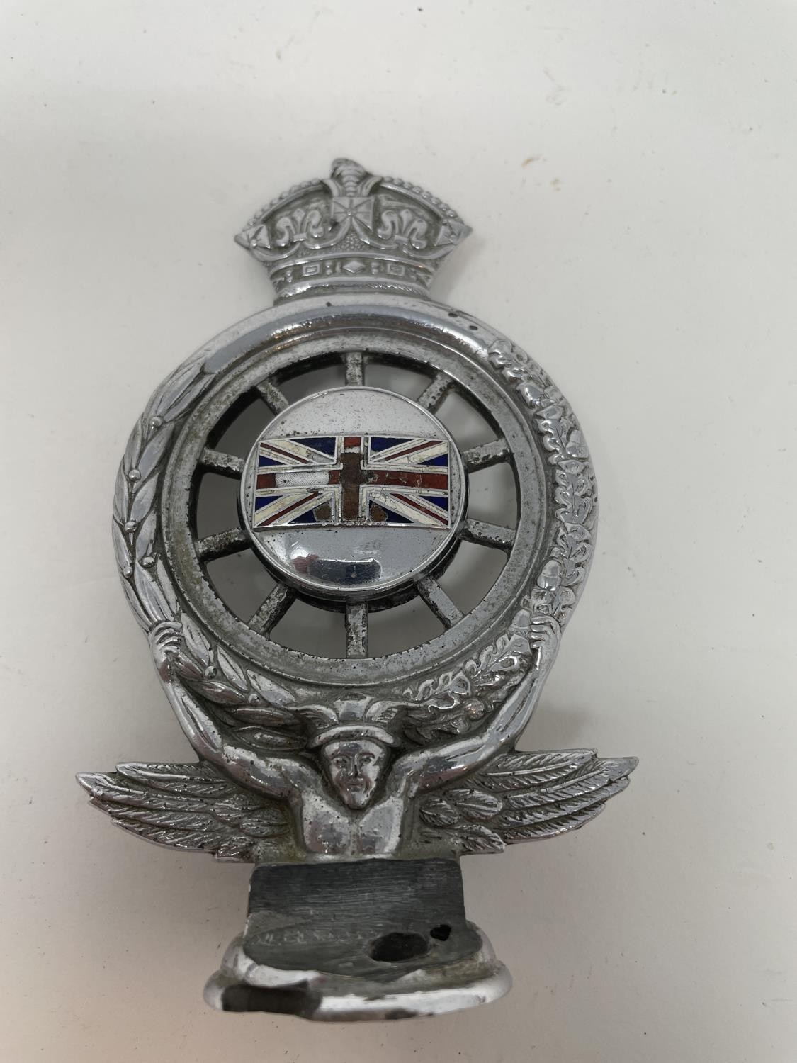 A RAC Associate car badge, another similar, two AA badges and an English XX Club badge (5) - Image 8 of 13