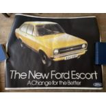 Assorted Ford posters, including Sapphire RS Cosworth, Orion 1600E, Escort Cosmopolitan and