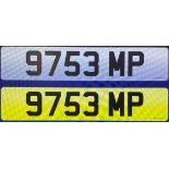 A registration number 9753 MP, on retention, ideal for an MG enthusiast, Member of Parliament or