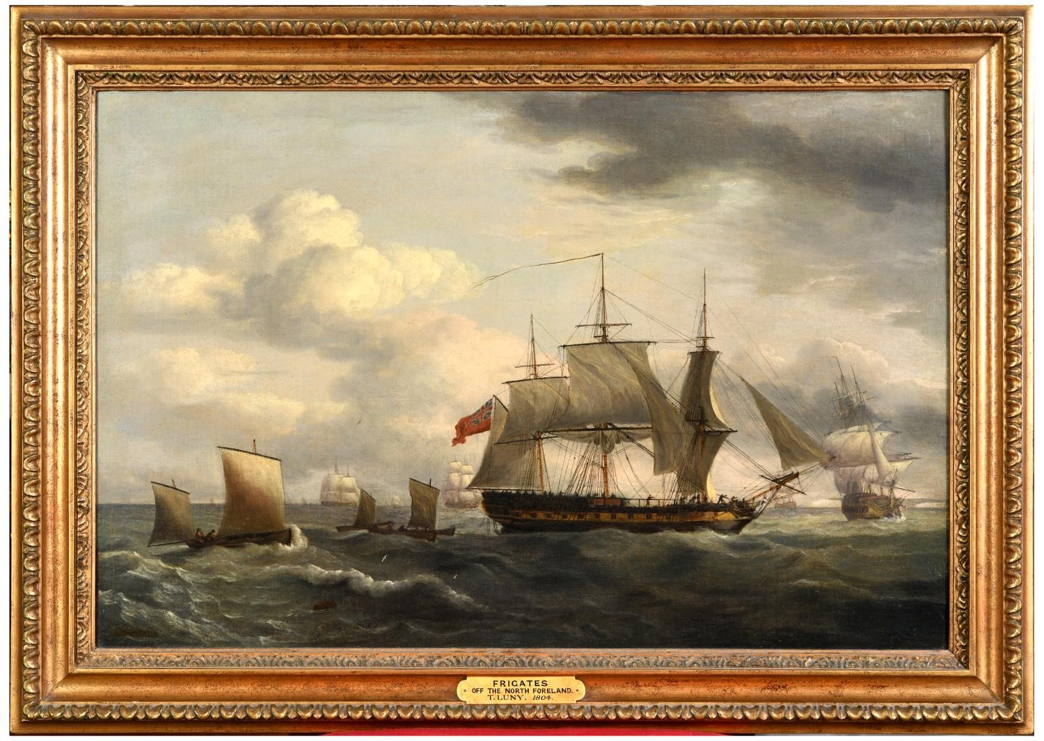 Thomas Luny (British 1759-1837), Frigates off the North Foreland, oil on canvas, signed and dated - Image 2 of 4