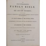 The Holy Bible, 1847, in two leather volumes, and various other leather bound volumes (box)