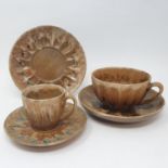 A French Denlac studio pottery part tea and coffee service (qty)