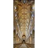 A photograph of the interior of Wells Cathedral, 90 x 40 cm