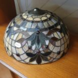 A Tiffany style glass lamp shade, 40 cm diameter and another (2)