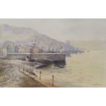 G Miller, harbour scene, watercolour, 25 x 38 cm Overall condition good, no major faults found,