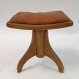 A walnut adjustable piano stool, 40 cm wide