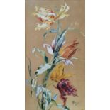 M Fry, still life of tulips, watercolour, signed and dated 1926, 47 x 28 cm Overall staining