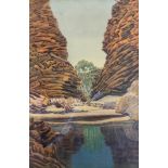 Rex Battarbee (1893-1969), landscape, pastel, signed and dated 1956, 40 x 26 cm