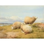 Thomas Sidney Cooper (British 1803-1902), landscape with three sheep, signed and dated 1862,