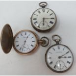 A silver open face pocket watch, with subsidiary seconds dial, Chester 1873, a silver open face