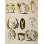 Graham Vivian Sutherland (British 1903-1980), study of faces, limited edition print 50/70, signed in