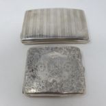 A Victorian silver cigarette case, Birmingham 1897 and a George V silver cigarette case, Chester