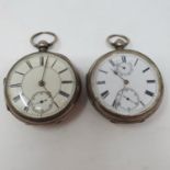 An Edward VII silver open face pocket watch, with subsidiary date and seconds dial, Birmingham