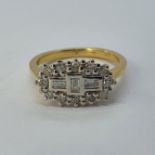 An 18ct gold and diamond cluster ring, ring size N Diamond weight 0.50ct approx.