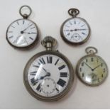 A Victorian silver open face pocket watch, with subsidiary seconds dial, Chester 1855, a Goliath