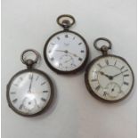 A Victorian silver open face pocket watch, with subsidiary seconds dial, London 1845, a silver