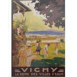 Roger Soubie, French spa poster, Vichy La Reine Des Villes D'Eaux, printed Lucien Serre & Cie