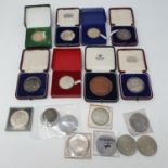A silver Poultry Club medal, in case, Birmingham 1938, three others, various medallions and coins (