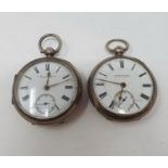 A Edward VII silver open face pocket watch, with subsidiary seconds dial, signed D & Griffith
