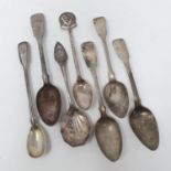 Fourteen silver tea spoons, various dates and marks, 7 ozt, and an open face pocket watch (15)