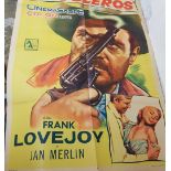 Eight Spagetti Western film posters, The War Wagon, 1967, US 3 Sheet El 7 Leguas, 1955, The