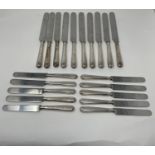 A set of twenty silver handled table knives, Sheffield 1995