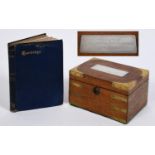 A 19th century oak box, the top inset with a silvered palque inscribed 'Letters from Lt Genl Lord