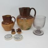 A Doulton Lambeth stoneware jug, and various other ceramics (box)