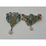 An Art Nouveau style brooch, and another (2) This is a modern copy