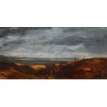 Butterworth, landscape, mixed media, signed and dated '74, 37 x 76 cm