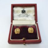 A pair of 18ct yellow gold stud earrings, 4.6 g, boxed