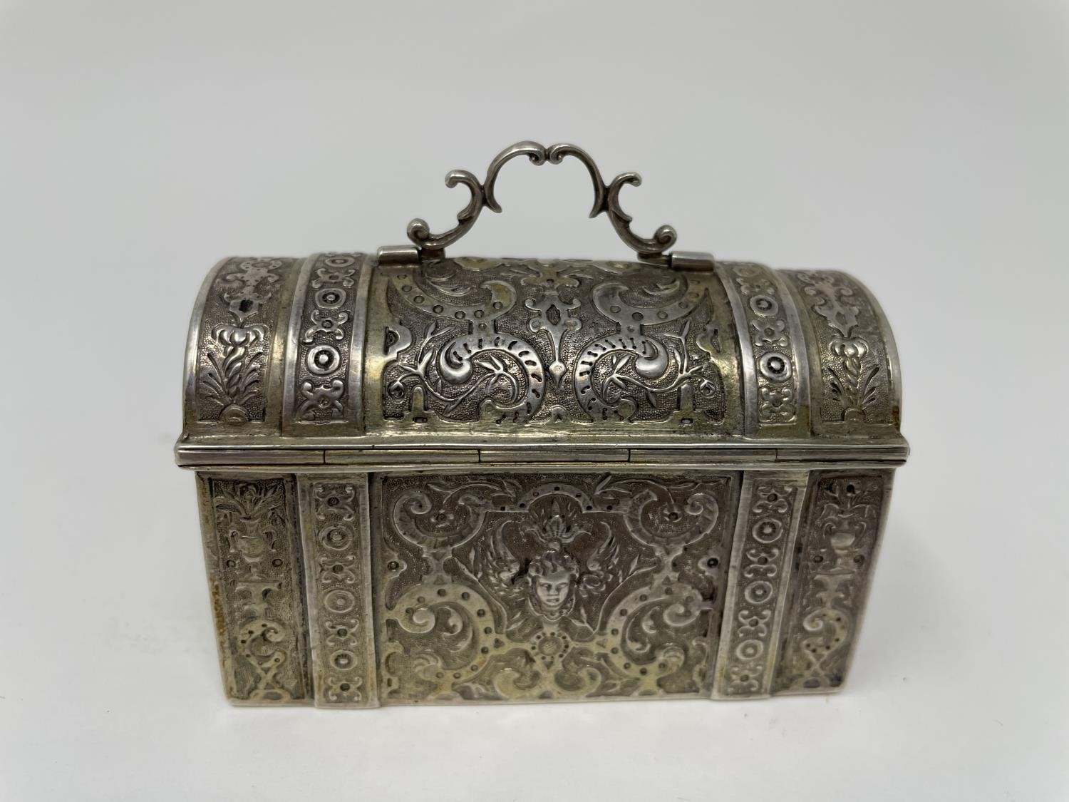 Dutch silver casket, 7.5 cm wide Marks rubbed - Image 3 of 3