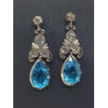 A pair of paste set drop earrings