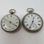 A Victorian silver open face pocket watch, with subsidary seconds dial, signed W J Holman Leigh,