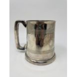 A late Victorian mug, with a cut glass base, Birmingham 1900