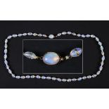 An opal and crystal bead necklace