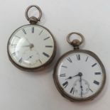 An early Victorian silver open face pocket watch, with subsidiary seconds dial, London 1840 and a