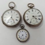 A Victorian silver open face pocket watch, with subsidiary seconds dial, Chester 1898, a silver open